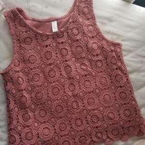 Girls crochet top sleeveless mauve